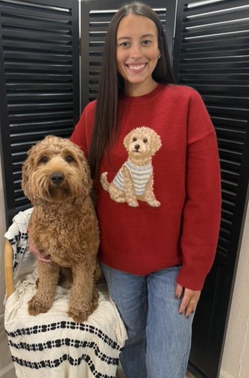 Doodle Love Red Goldendoodle Sweater