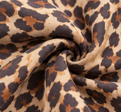 Leopard Print Ruffle Neck Babydoll Blouse