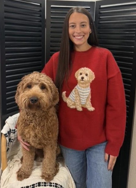 Doodle Love Red Goldendoodle Sweater