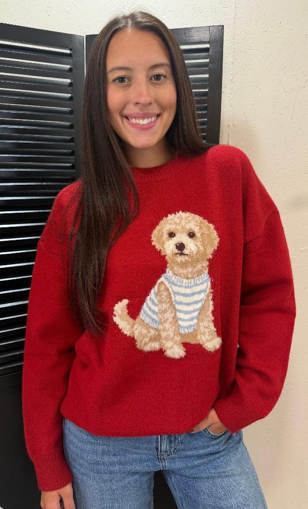Doodle Love Red Goldendoodle Sweater
