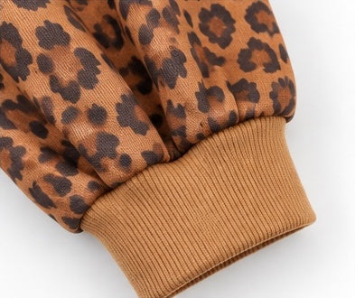 Leopard Print Quarter-Zip Pullover