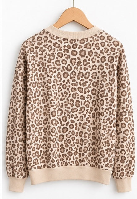 Cozy Leopard Print Two-Piece Lounge Set
