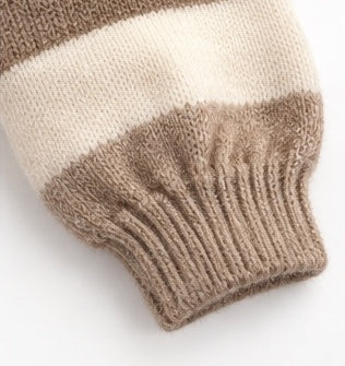 Cozy Charm Tan & Cream Striped Collared Sweater